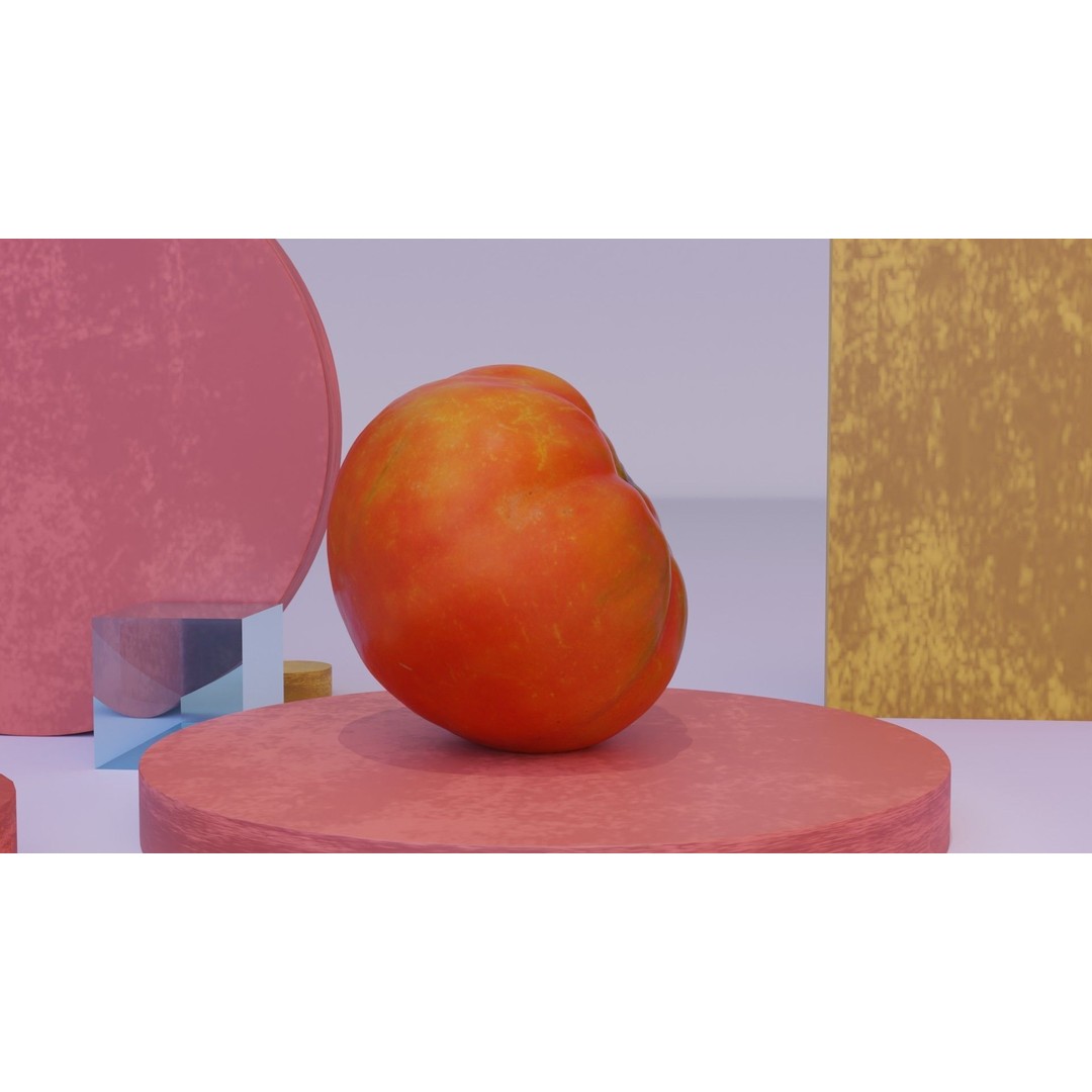 Photorealistic Tomato 3D Model – High Poly PBR Asset, FBX, OBJ - View 5