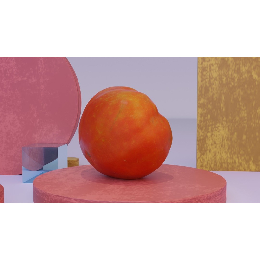 Photorealistic Tomato 3D Model – High Poly PBR Asset, FBX, OBJ - View 6