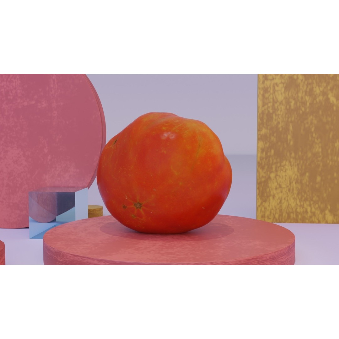 Photorealistic Tomato 3D Model – High Poly PBR Asset, FBX, OBJ - View 7