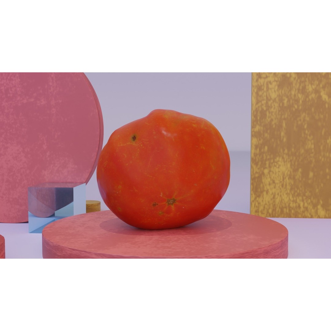 Photorealistic Tomato 3D Model – High Poly PBR Asset, FBX, OBJ - View 8