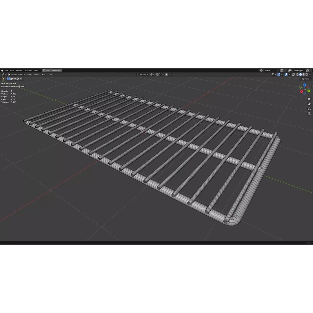 Barbecue Wire 3D Model – Low Poly PBR Grill Asset, FBX & OBJ - View 24