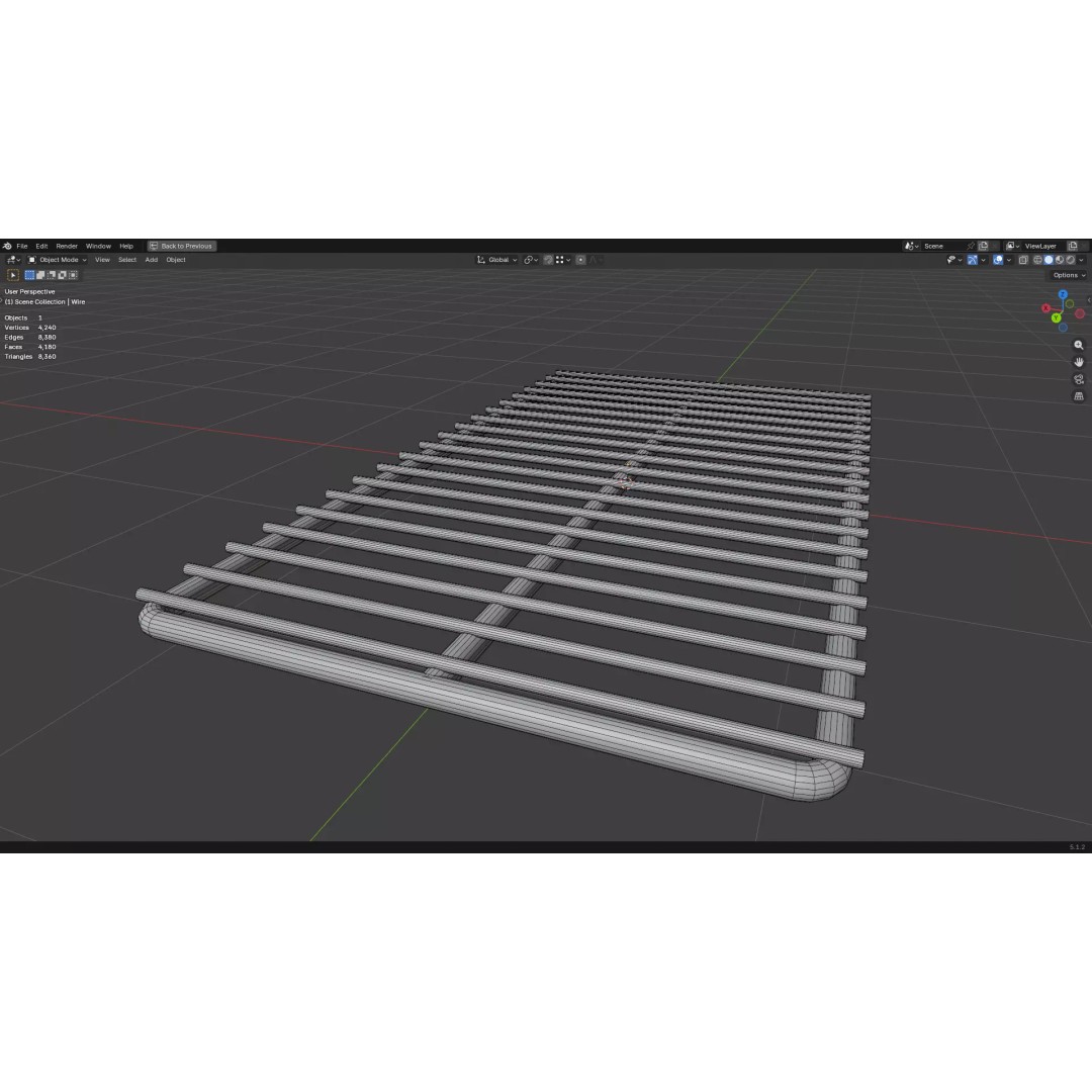Barbecue Wire 3D Model – Low Poly PBR Grill Asset, FBX & OBJ - View 25