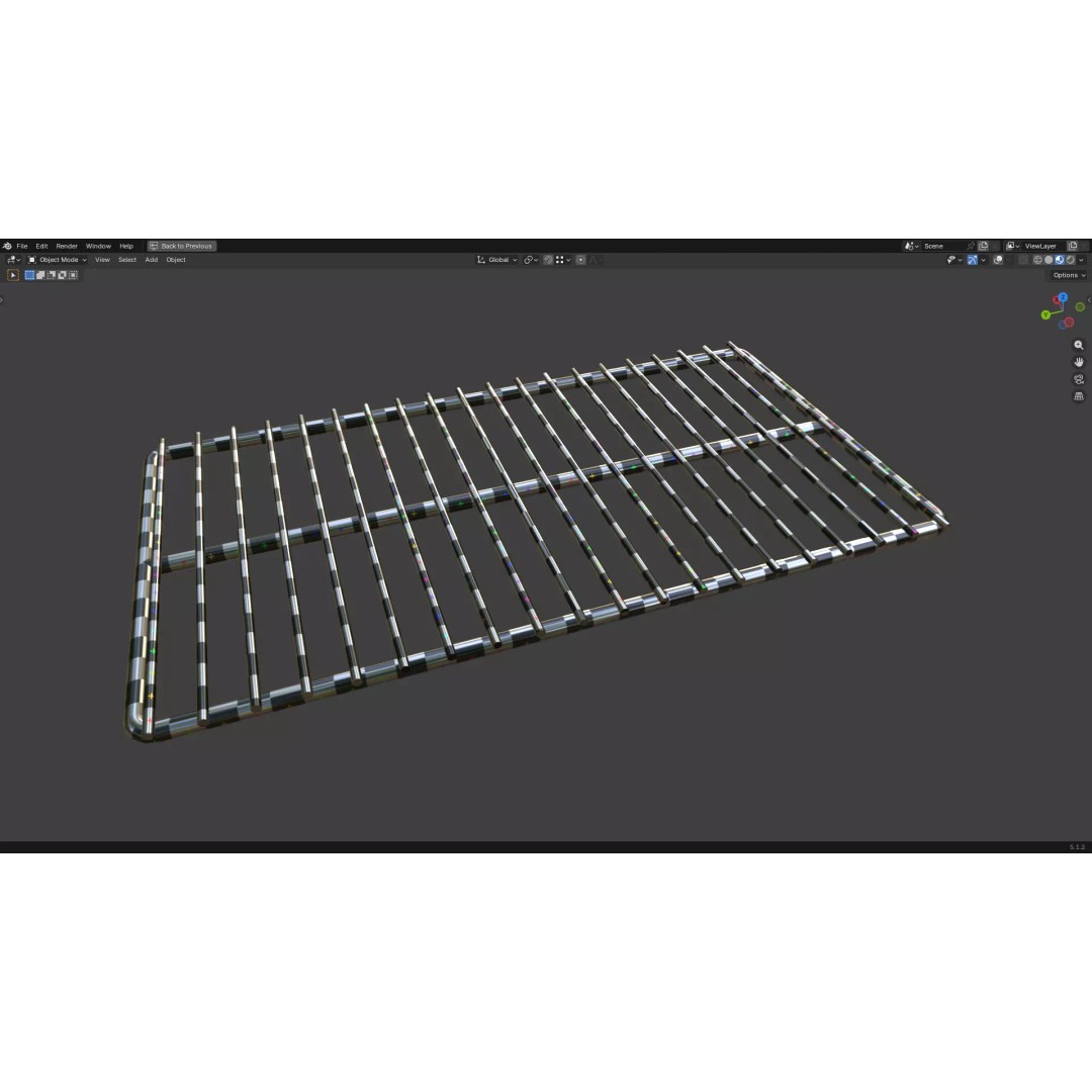 Barbecue Wire 3D Model – Low Poly PBR Grill Asset, FBX & OBJ - View 28
