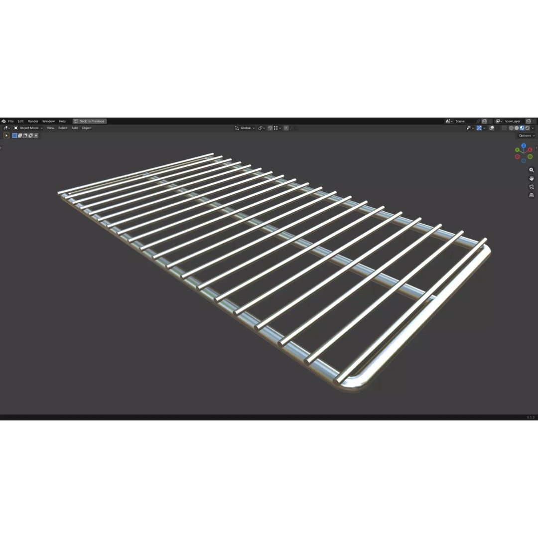 Barbecue Wire 3D Model – Low Poly PBR Grill Asset, FBX & OBJ - View 5