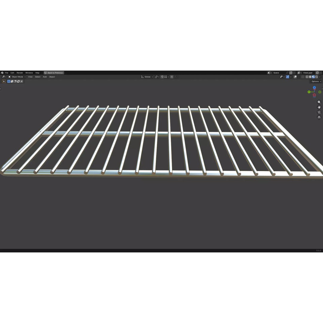 Barbecue Wire 3D Model – Low Poly PBR Grill Asset, FBX & OBJ - View 6