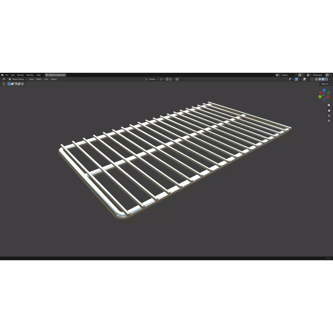 Barbecue Wire 3D Model – Low Poly PBR Grill Asset, FBX & OBJ - View 7