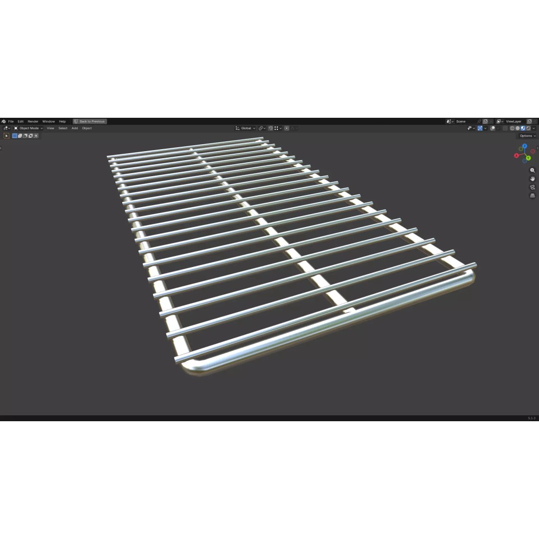 Barbecue Wire 3D Model – Low Poly PBR Grill Asset, FBX & OBJ - View 8