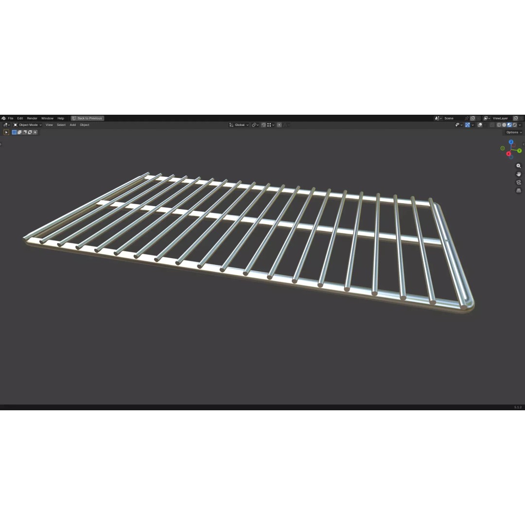 Barbecue Wire 3D Model – Low Poly PBR Grill Asset, FBX & OBJ - View 9