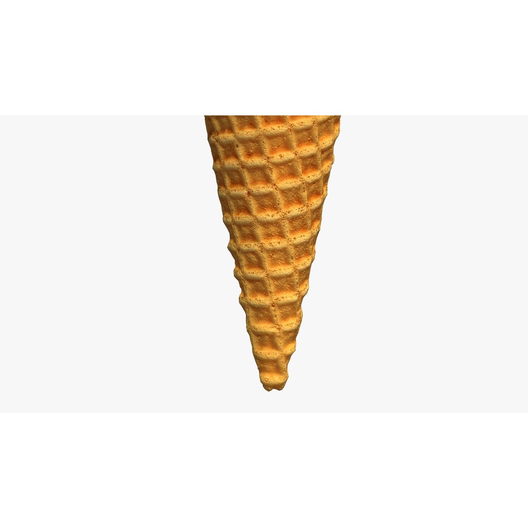 Vanilla Ice Cream Cone 3D Model – Photorealistic Food Asset, FBX - View 11