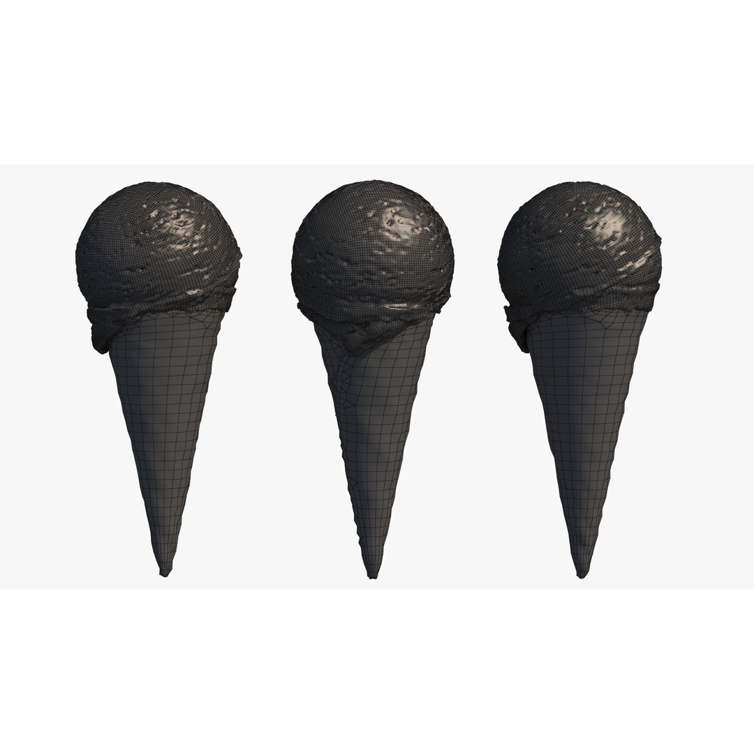 Vanilla Ice Cream Cone 3D Model – Photorealistic Food Asset, FBX - View 12