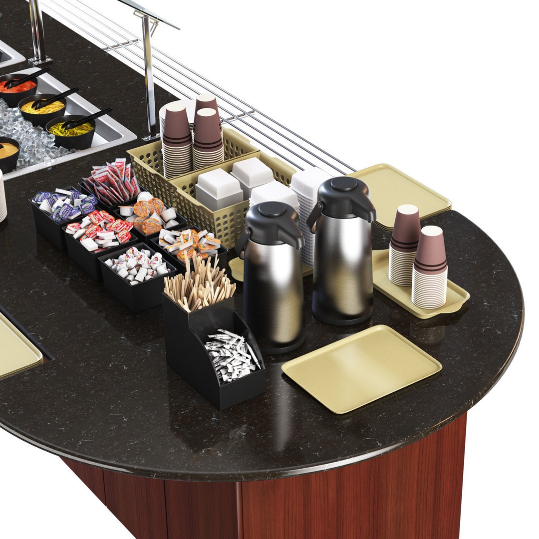 Salad Bar 3D Model – High Poly Kitchen Asset with Textures - View 11