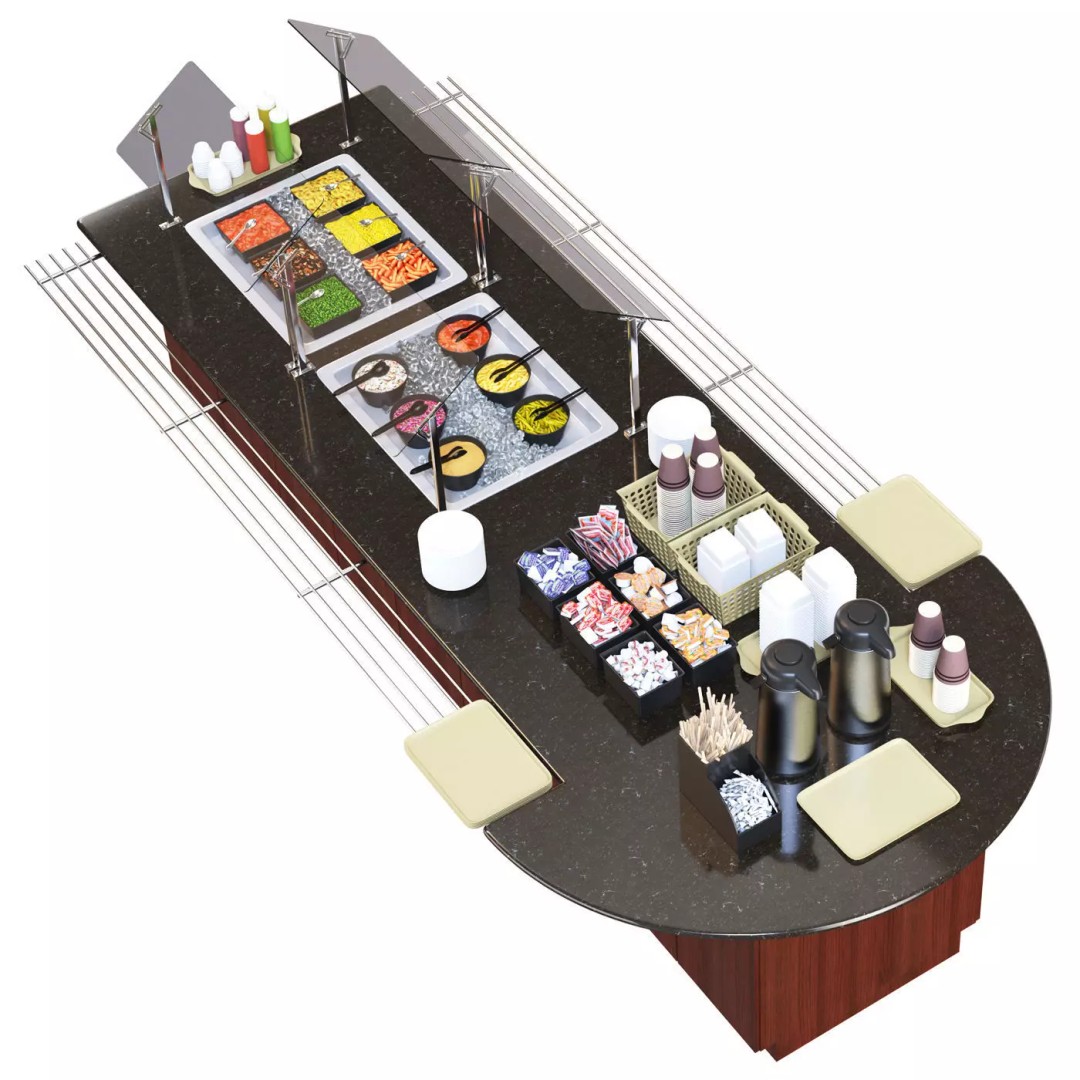 Salad Bar 3D Model – High Poly Kitchen Asset with Textures - View 2