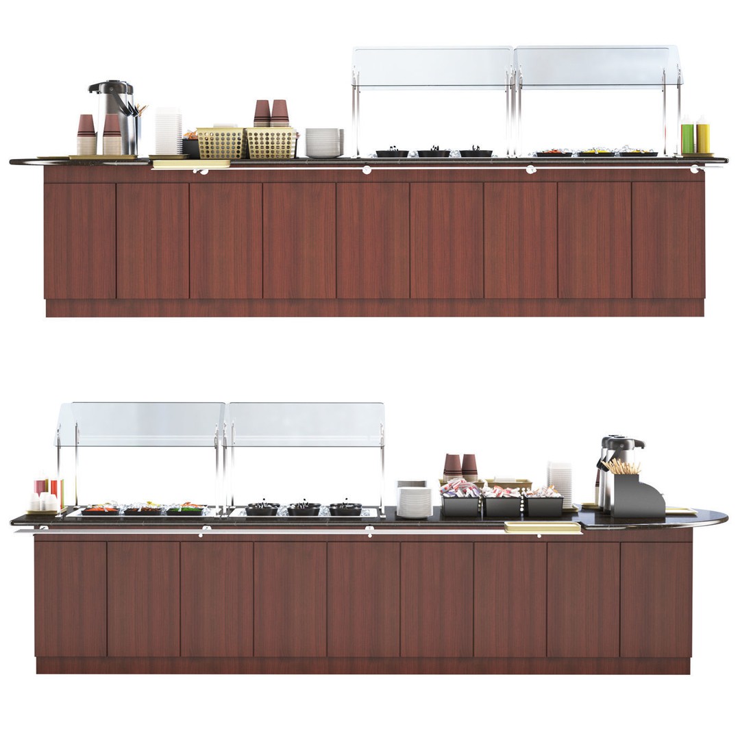 Salad Bar 3D Model – High Poly Kitchen Asset with Textures - View 3
