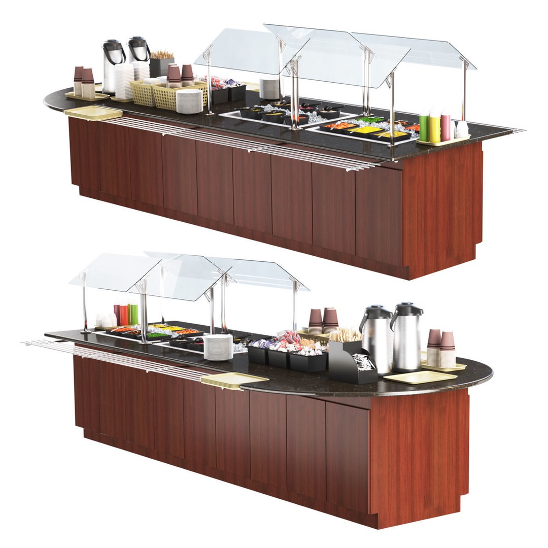 Salad Bar 3D Model – High Poly Kitchen Asset with Textures - View 7