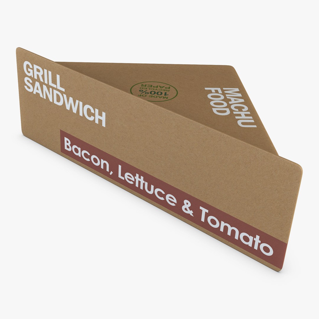 Sandwich Packaging 3D Model – Simple Design, PBR Textures, FBX, OBJ - View 6