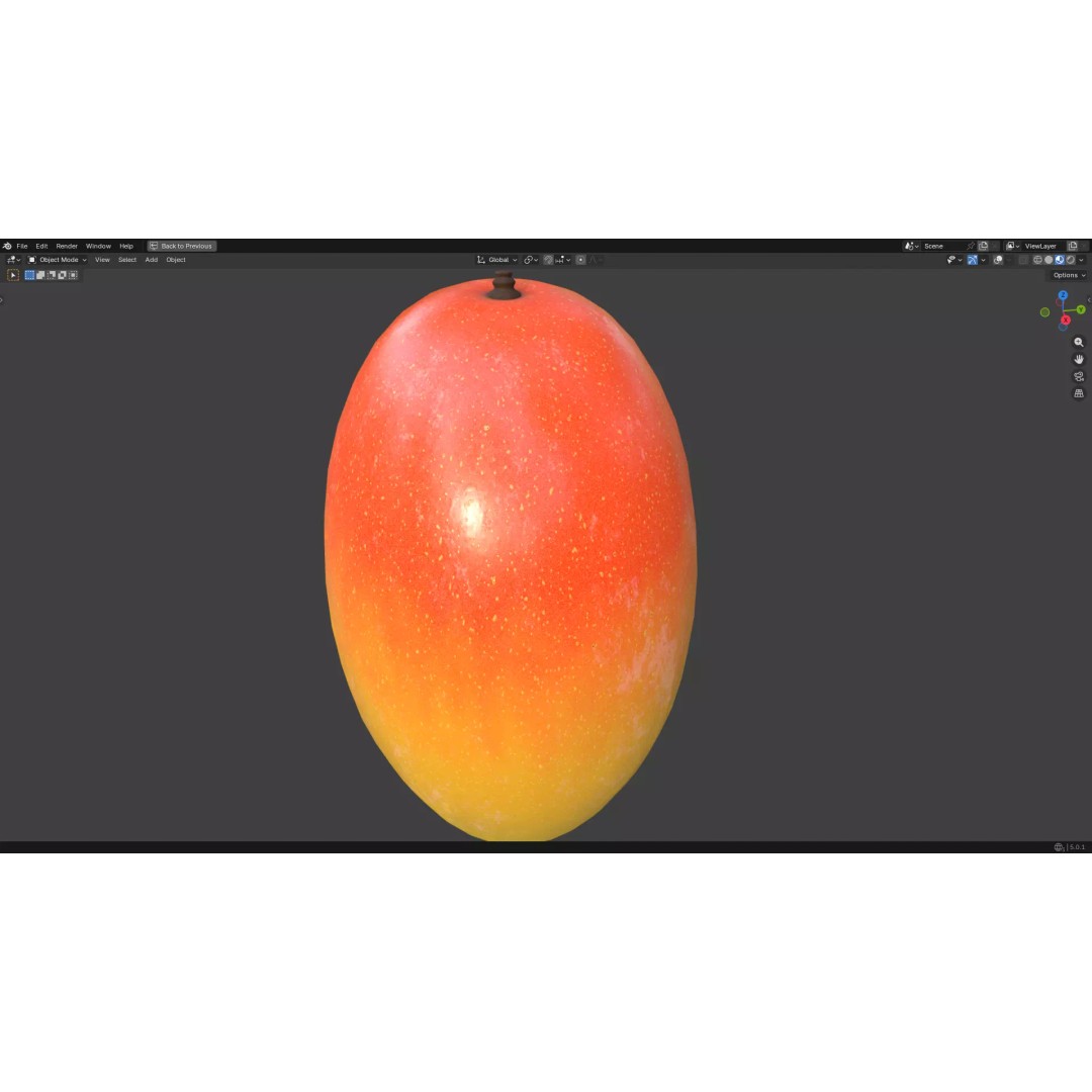 Mango 3D Model – Low Poly PBR Game Asset, FBX, OBJ - View 10