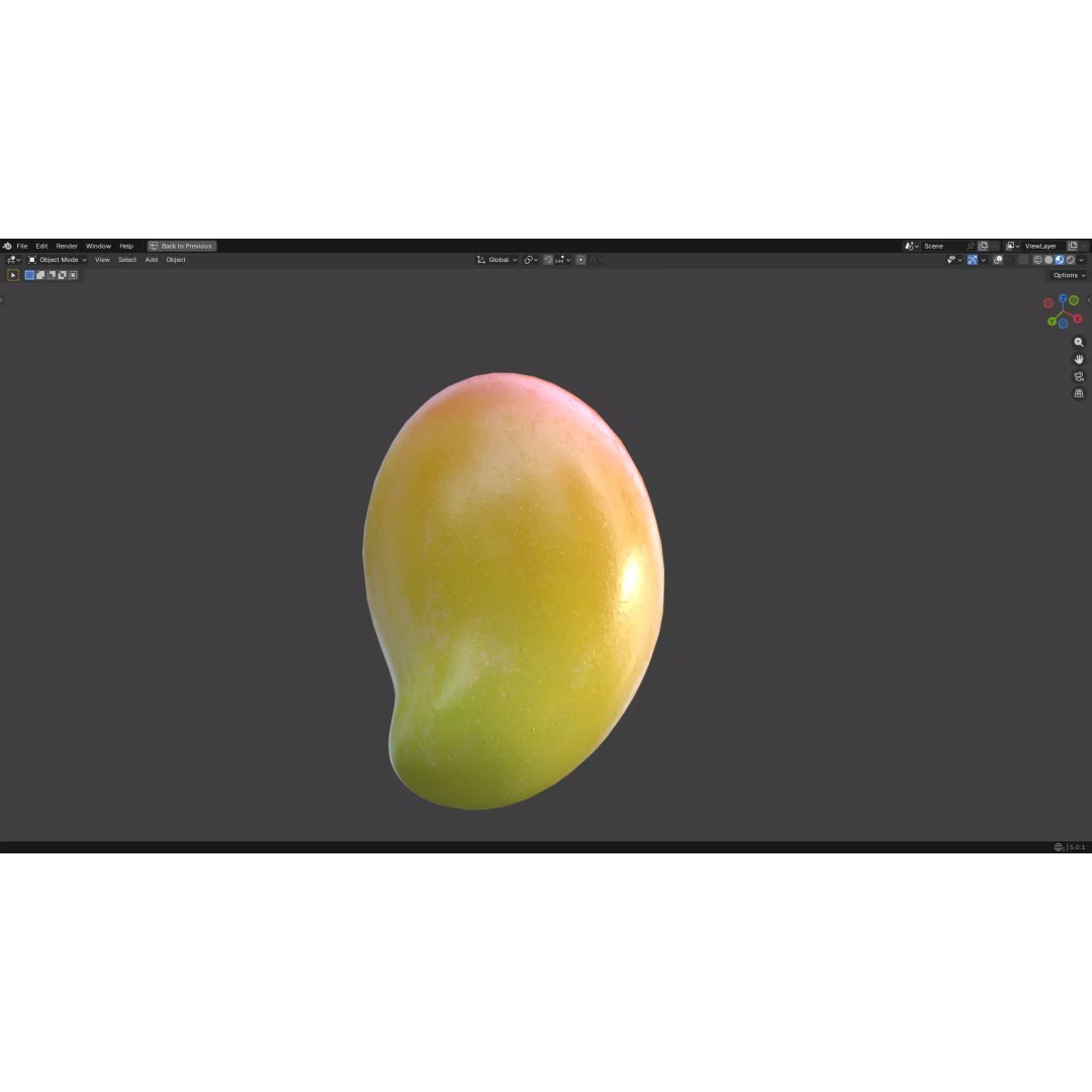 Mango 3D Model – Low Poly PBR Game Asset, FBX, OBJ - View 11