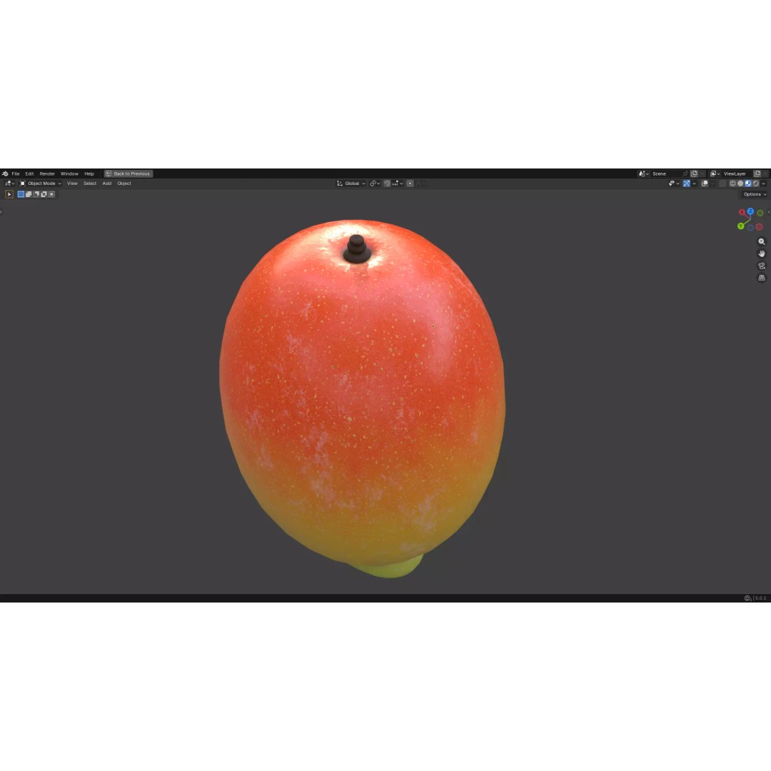 Mango 3D Model – Low Poly PBR Game Asset, FBX, OBJ - View 12