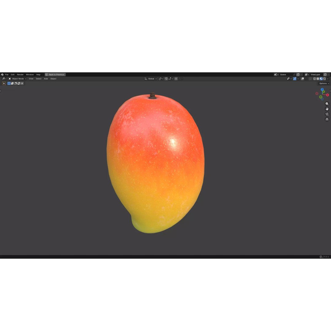 Mango 3D Model – Low Poly PBR Game Asset, FBX, OBJ - View 13