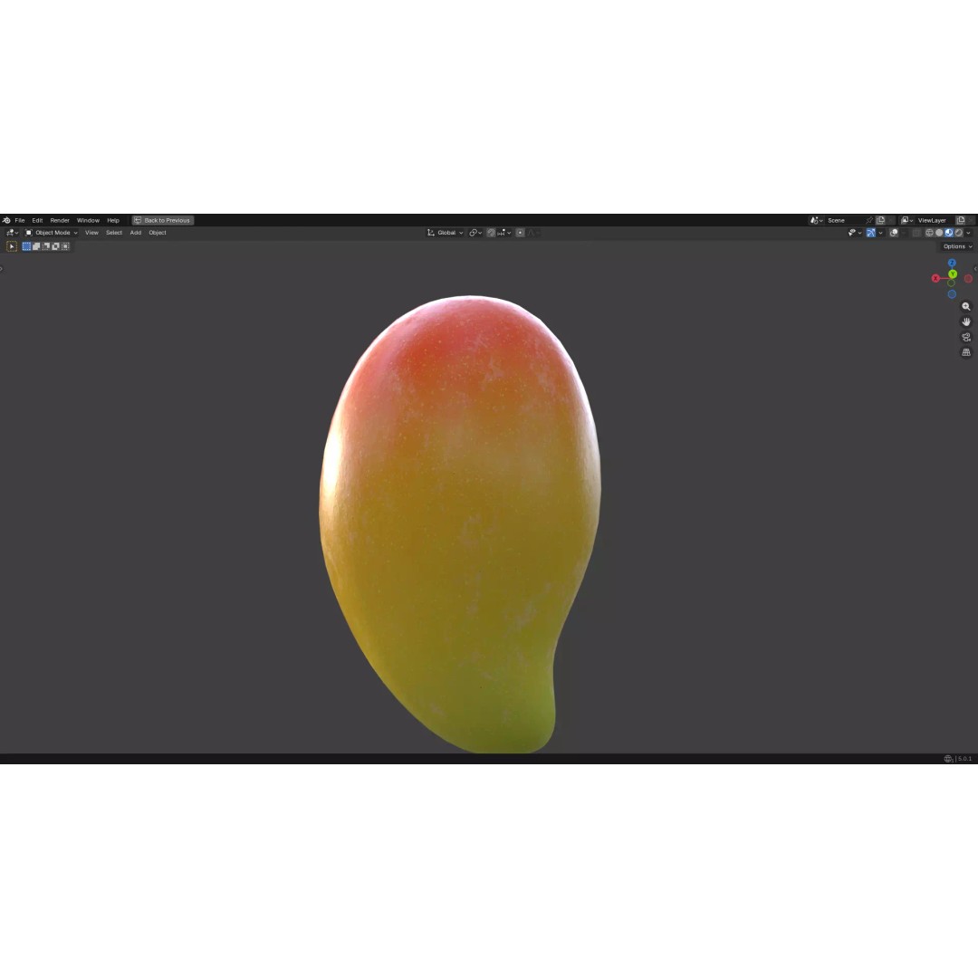 Mango 3D Model – Low Poly PBR Game Asset, FBX, OBJ - View 15