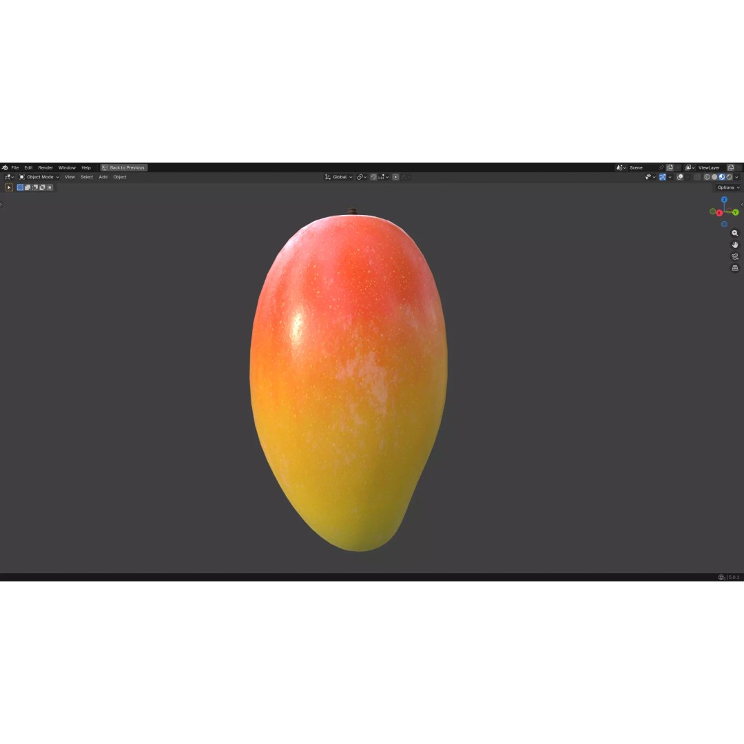 Mango 3D Model – Low Poly PBR Game Asset, FBX, OBJ - View 16
