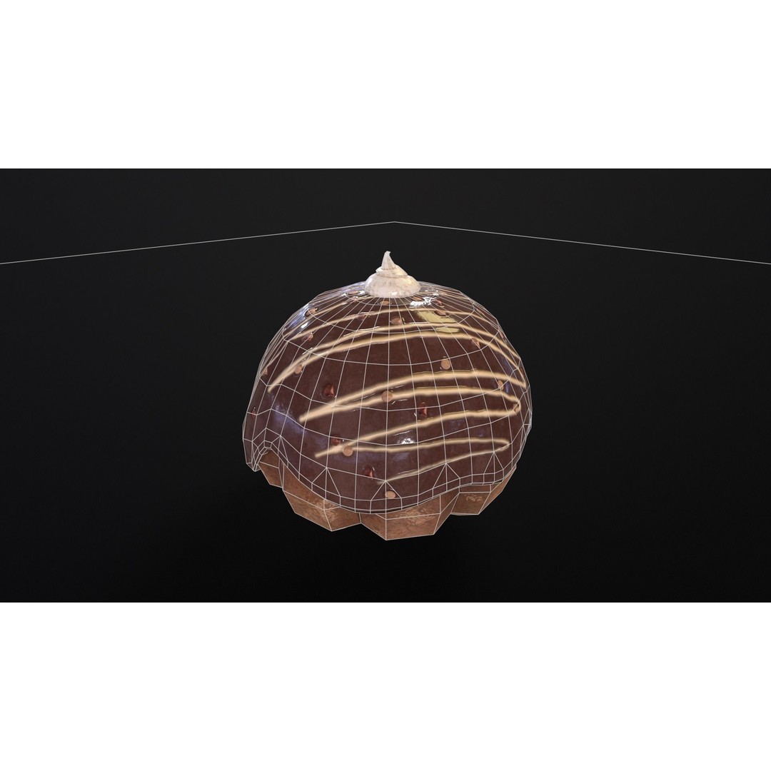 Chocolate Round Cake 3D Model – Low Poly PBR Asset, FBX, OBJ - View 10