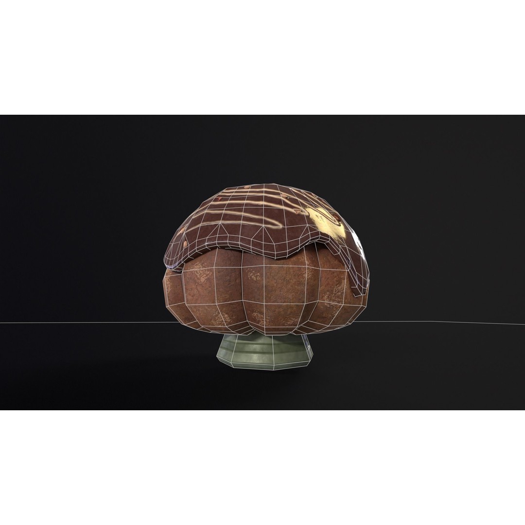 Chocolate Round Cake 3D Model – Low Poly PBR Asset, FBX, OBJ - View 6