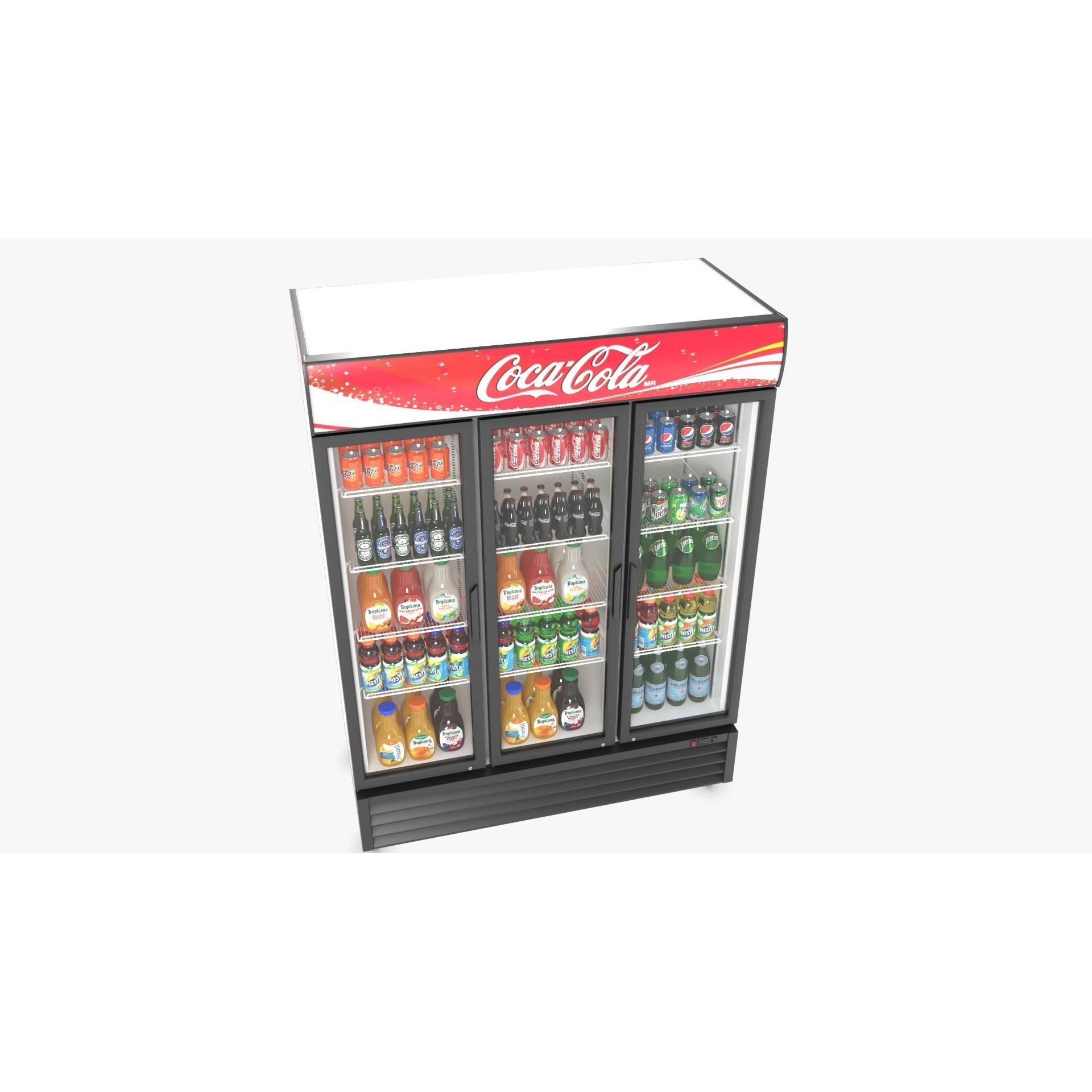 Display Fridge - Low-Poly Game-Ready 3D Model - View 10