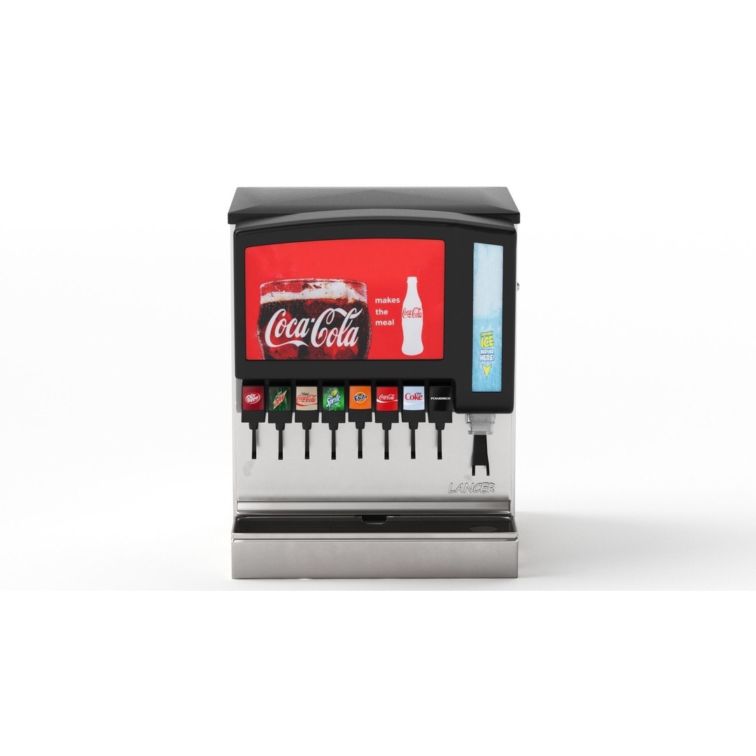 8 Flavor Soda Fountain 3D Model – High Poly Beverage System, FBX, OBJ - View 12