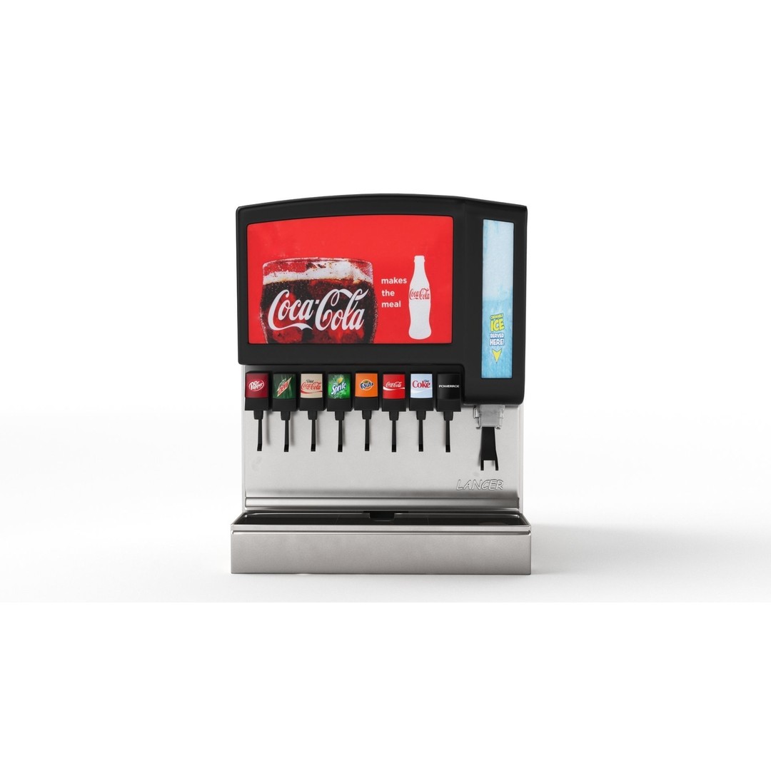 8 Flavor Soda Fountain 3D Model – High Poly Beverage System, FBX, OBJ - View 15