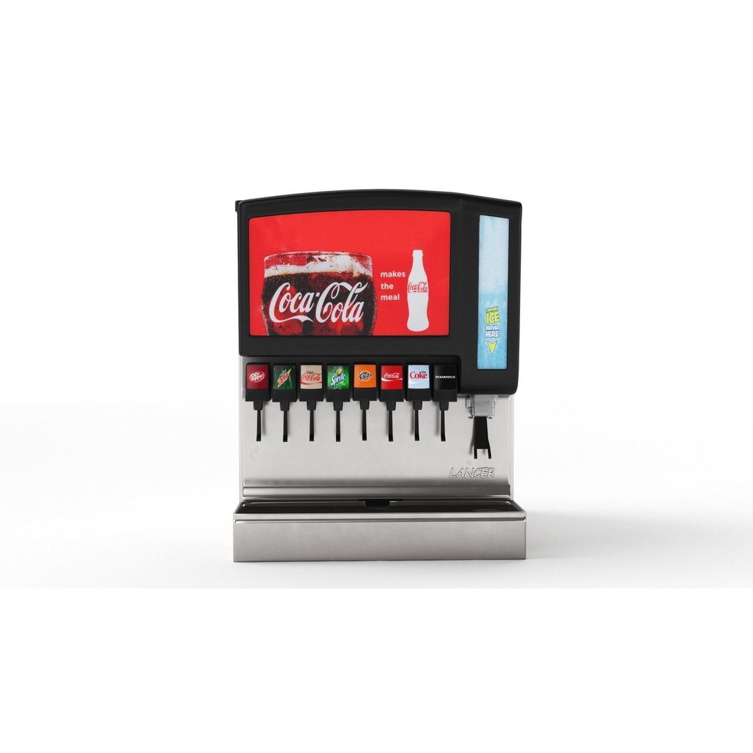 8 Flavor Soda Fountain 3D Model – High Poly Beverage System, FBX, OBJ - View 16