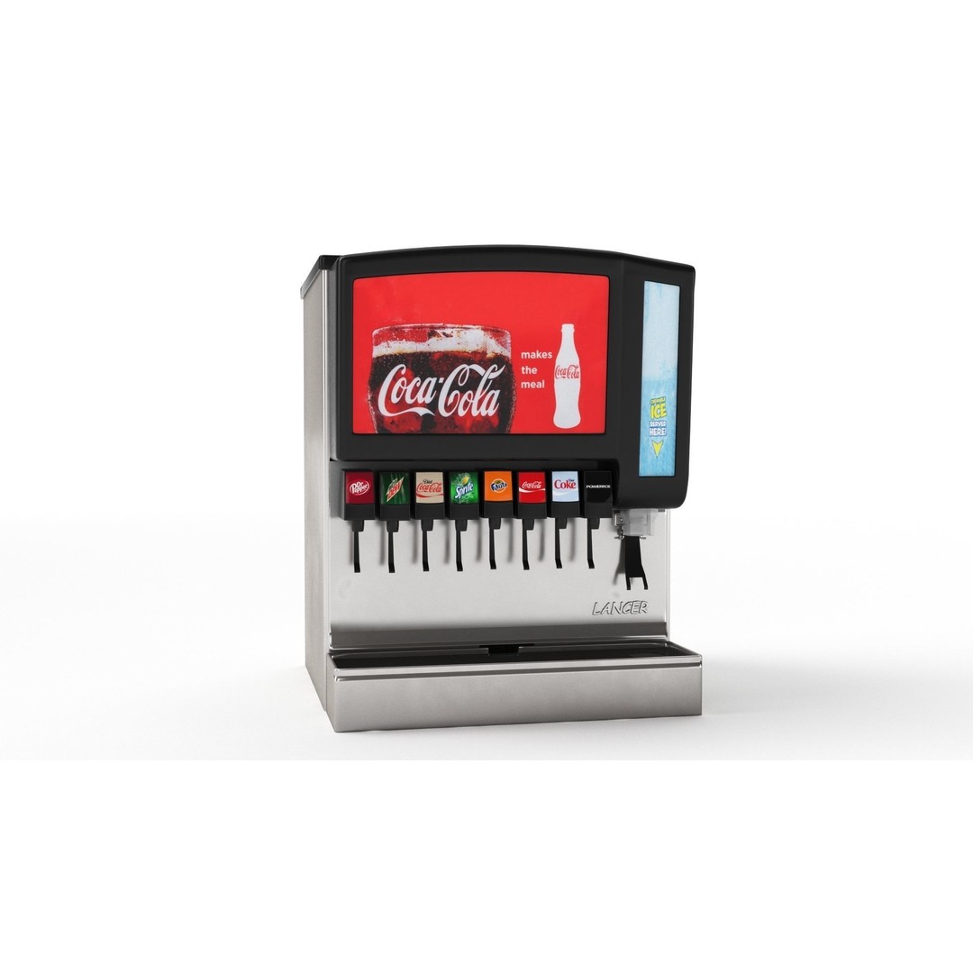 8 Flavor Soda Fountain 3D Model – High Poly Beverage System, FBX, OBJ - View 17