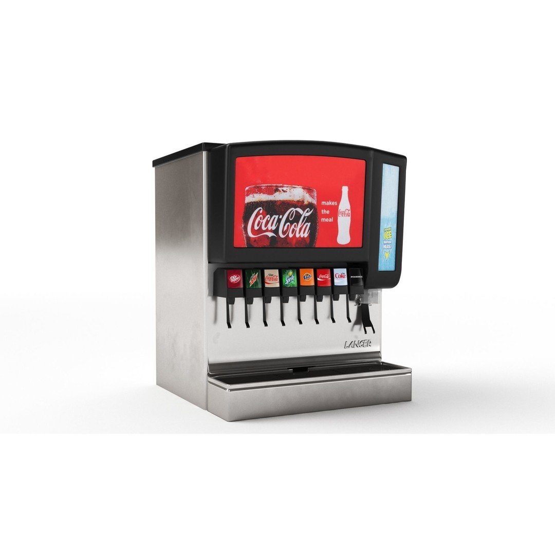 8 Flavor Soda Fountain 3D Model – High Poly Beverage System, FBX, OBJ - View 18