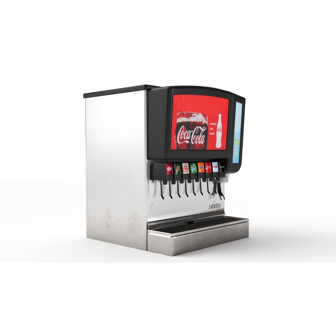 8 Flavor Soda Fountain 3D Model – High Poly Beverage System, FBX, OBJ - View 19