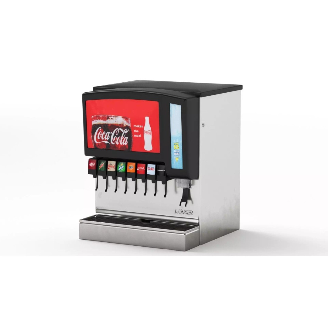 8 Flavor Soda Fountain 3D Model – High Poly Beverage System, FBX, OBJ - View 2