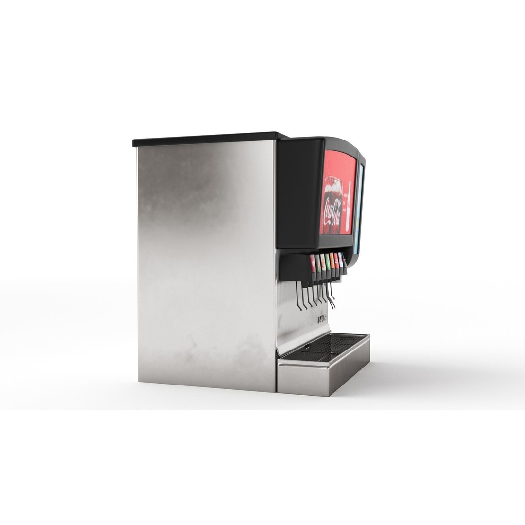 8 Flavor Soda Fountain 3D Model – High Poly Beverage System, FBX, OBJ - View 20