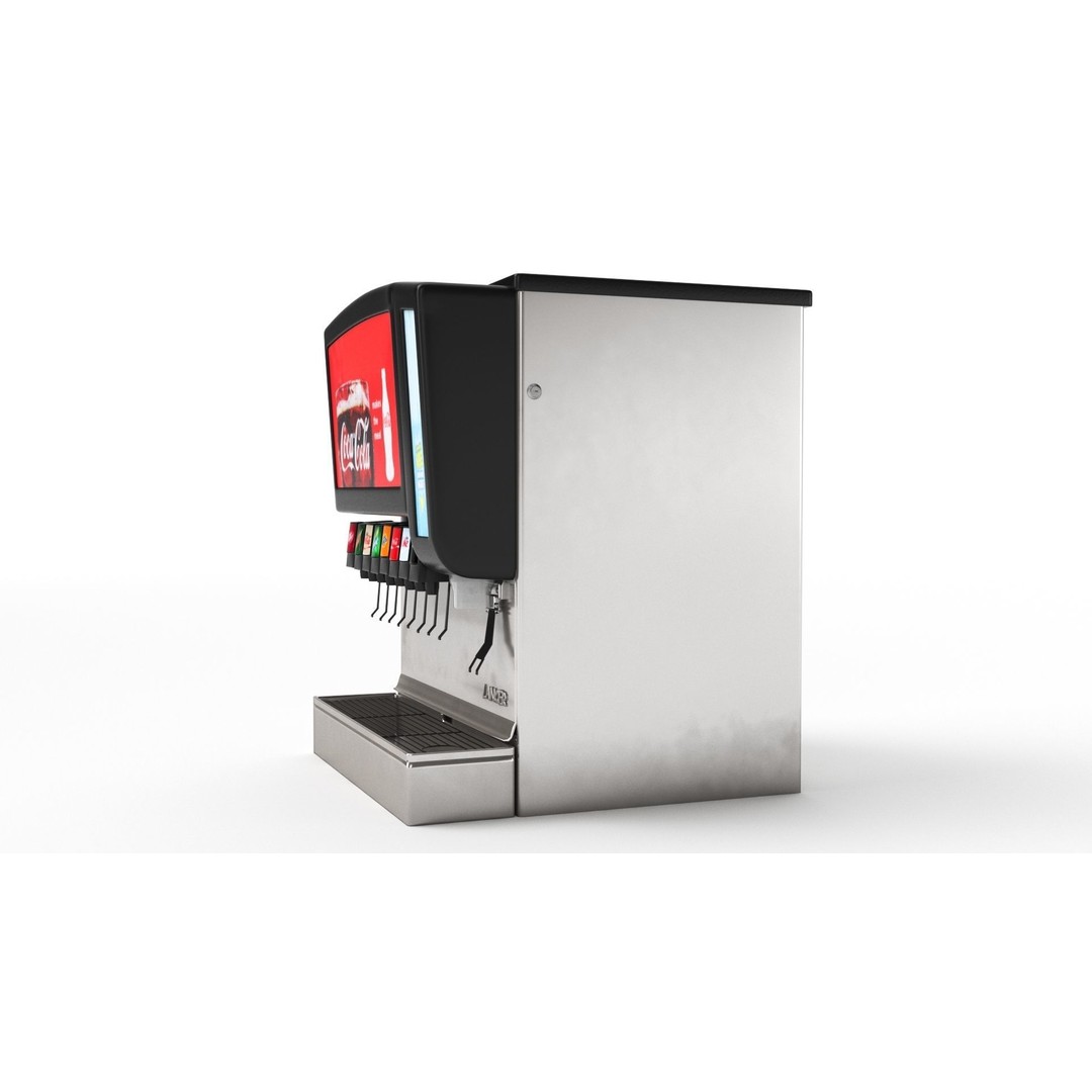 8 Flavor Soda Fountain 3D Model – High Poly Beverage System, FBX, OBJ - View 28