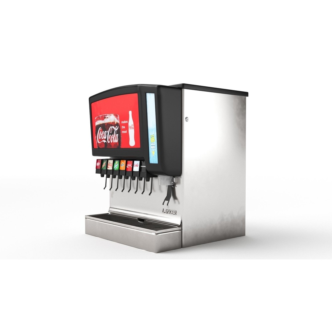 8 Flavor Soda Fountain 3D Model – High Poly Beverage System, FBX, OBJ - View 29