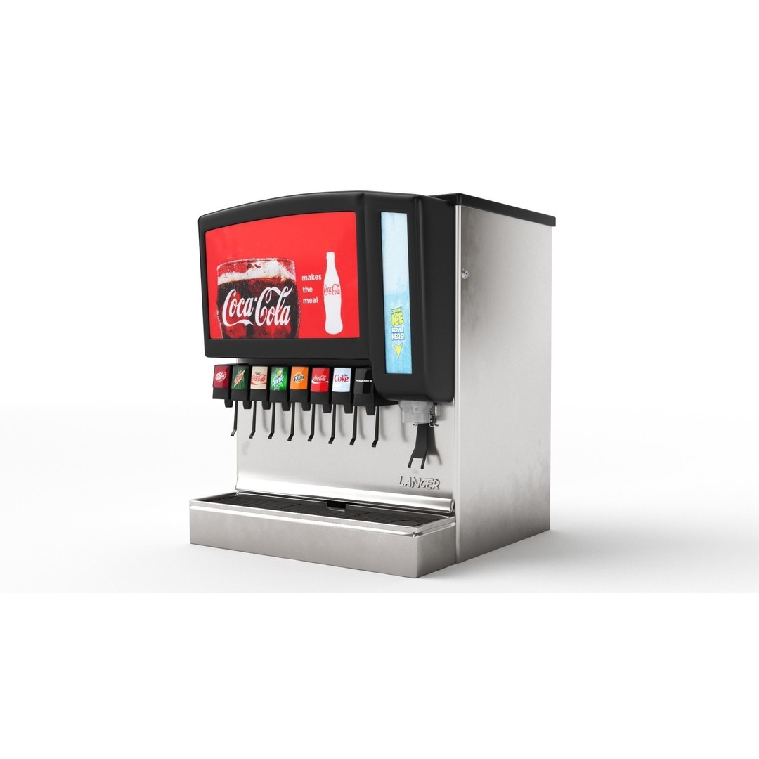 8 Flavor Soda Fountain 3D Model – High Poly Beverage System, FBX, OBJ - View 30
