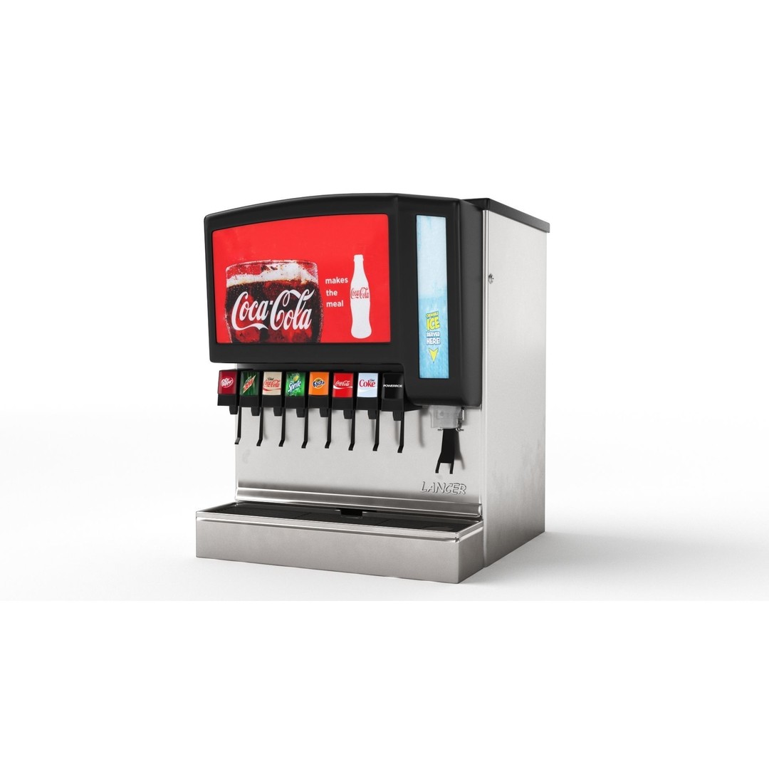 8 Flavor Soda Fountain 3D Model – High Poly Beverage System, FBX, OBJ - View 31