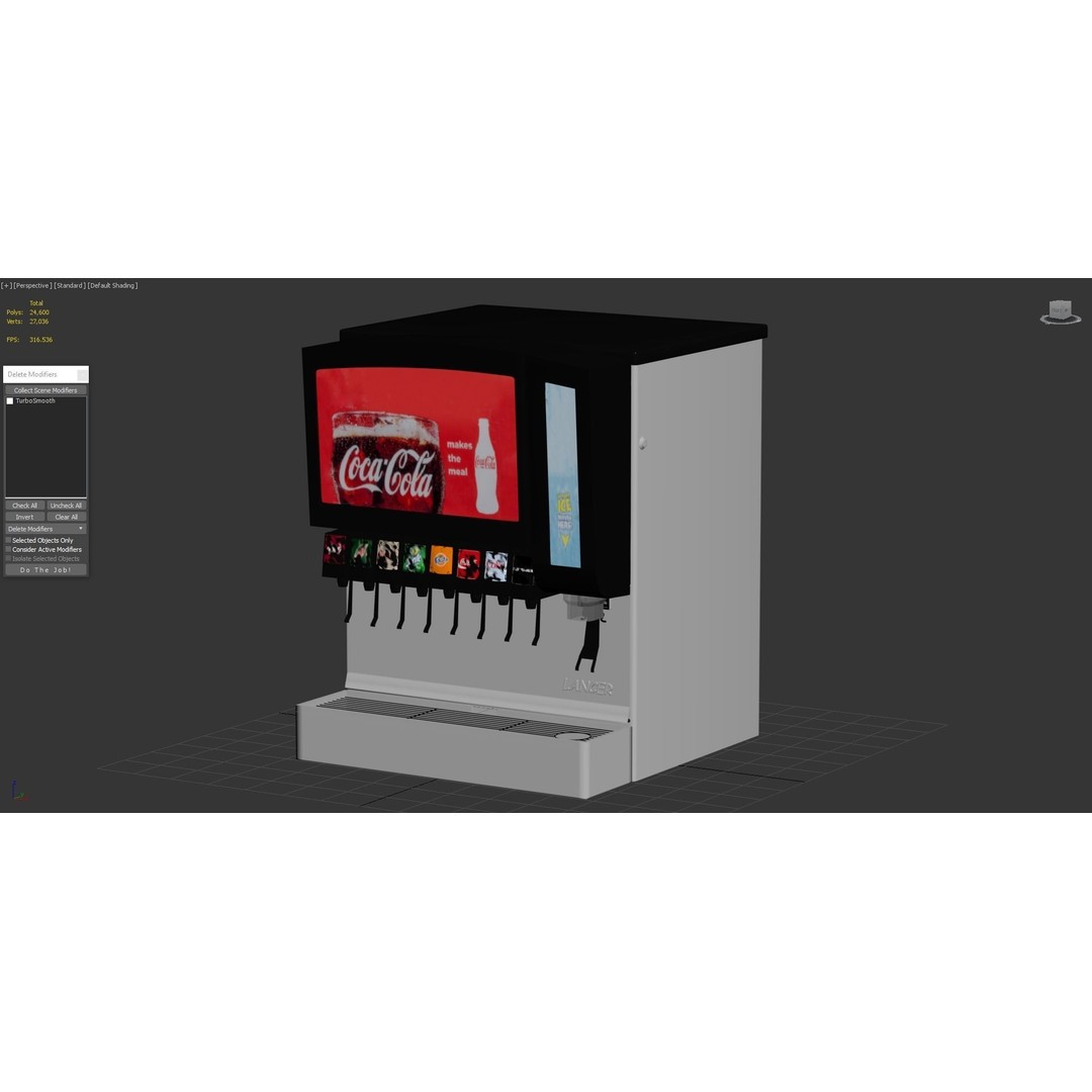 8 Flavor Soda Fountain 3D Model – High Poly Beverage System, FBX, OBJ - View 6