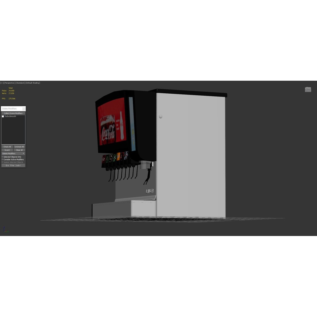 8 Flavor Soda Fountain 3D Model – High Poly Beverage System, FBX, OBJ - View 8