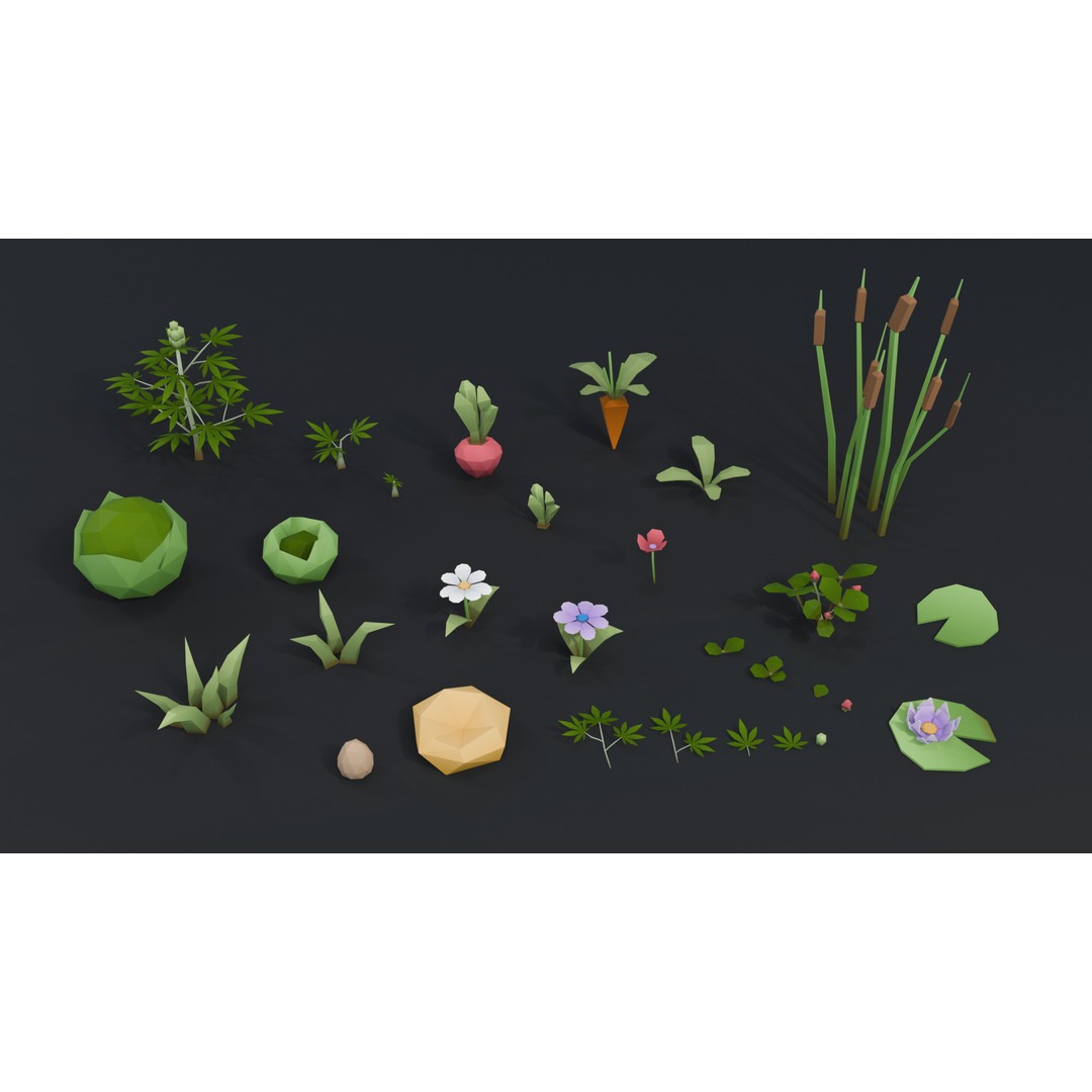 Farm Asset 3D Model – Low Poly Stylized Pack for Games, FBX - View 24