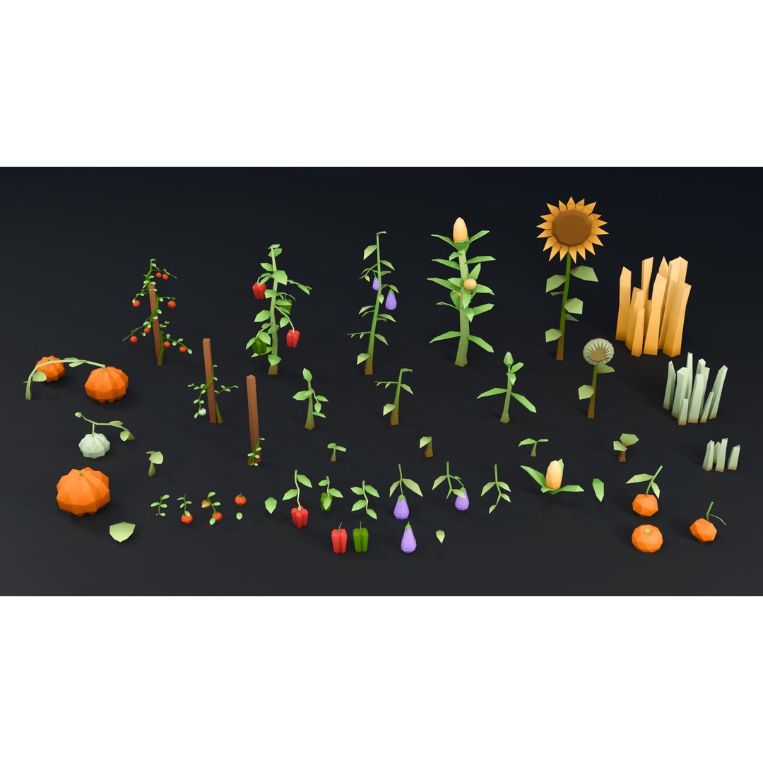 Farm Asset 3D Model – Low Poly Stylized Pack for Games, FBX - View 25