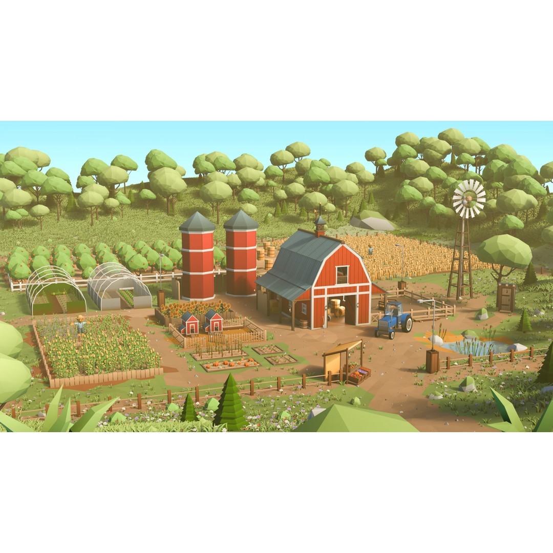 Farm Asset 3D Model – Low Poly Stylized Pack for Games, FBX - View 3
