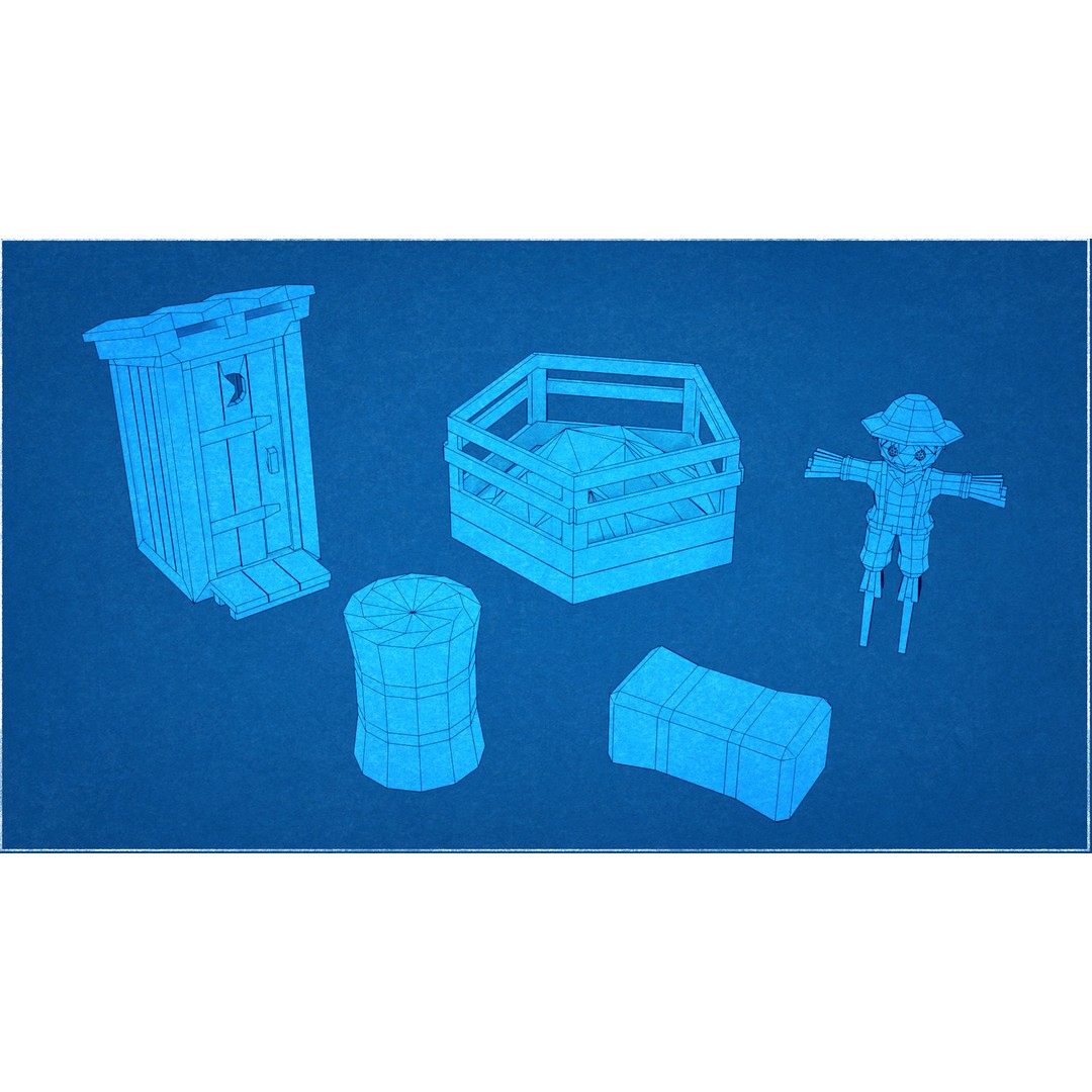 Farm Asset 3D Model – Low Poly Stylized Pack for Games, FBX - View 36
