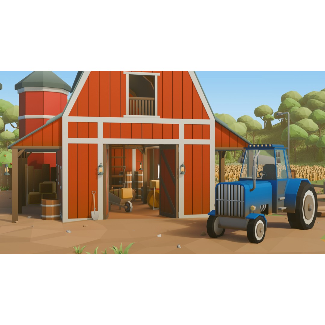 Farm Asset 3D Model – Low Poly Stylized Pack for Games, FBX - View 4