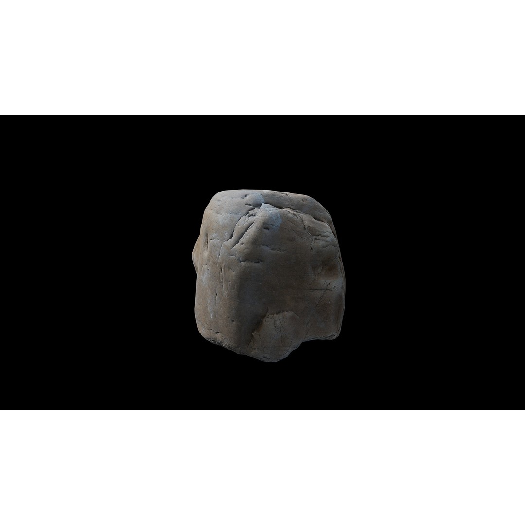 Riverway Rock 3D Model – Low Poly Nature Asset, PBR Textures, FBX - View 3