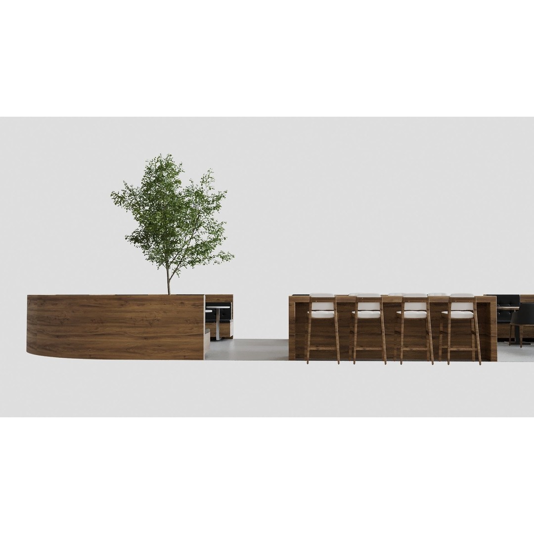 Food Court 3D Model – Detailed Outdoor Restaurant Setup, FBX - View 12