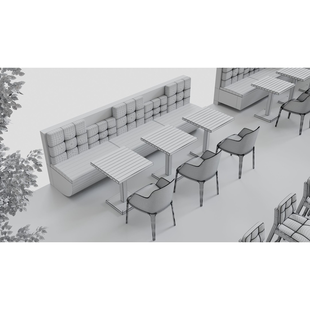 Food Court 3D Model – Detailed Outdoor Restaurant Setup, FBX - View 15